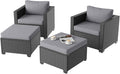 Aoxun 4 Piece Outdoor Patio Furniture Set 4 Seats, Gray