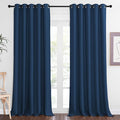 NICETOWN Sliding Door Window Treatment Blackout Patio Door Curtain Panels, Privacy Thermal Drapes for Bedroom Living Room Department with Grommet Top (Moroccan Blue, W66 x L110)
