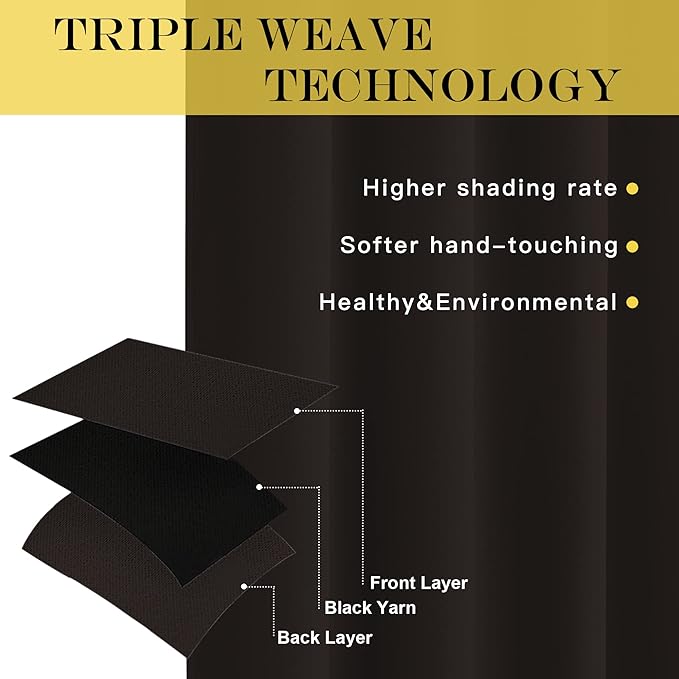 NICETOWN Toffee Brown Blackout Curtains for Bedroom/Living Room 132 Inch Length - Thermal Insulated Room Darkening Grommet Top Window Curtains (100 by 132 - Inch, 1 Panel)