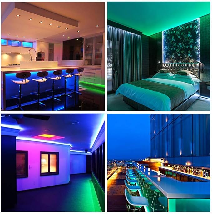 DAYBETTER Waterproof Led Lights for Bedroom, 32.8ft (2 Rolls of 16.4ft) Led Strip Lights, 300 LEDs Color Changing RGB 44 Keys Remote Controller, 12v for Outdoor Room Home Party Christmas Decoration