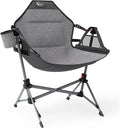 BusyBee Hammock Camping Chairs for Kids, Folding Kids Chair with Stand, Child Camping Gear, Hammock Swing Chair with Cup Holder & Carrying Bag for Outdoor, Lawn, Hiking, Indoor, Supports 125 LBS, Grey
