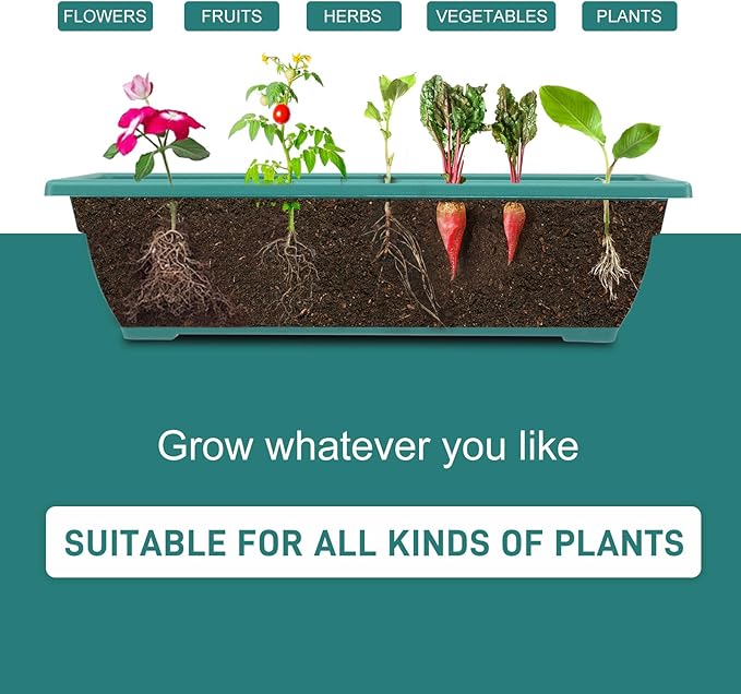 Vertical Garden Planter, Raised Garden Beds Outdoor with Drainage System for Vegetables, Flowers, Herbs, Sturdy Planters for Outdoor Plants (Green, 39.6 X 25.6 X 30.7 Inch)