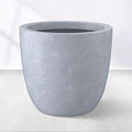 Kante 14 Inch Dia Round Concrete Planter, Indoor Outdoor Large Plant Pot with Drainage Hole and Rubber Plug for Home Patio Garden, Gray