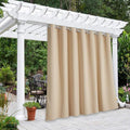 NICETOWN Outdoor Curtain for Patio Waterproof, Rustproof Grommet Outdoor Living/Room Divider Thermal Insulated Extra Wide and Long Drape for Balcony/Cabana, Biscotti Beige, 1 Panel, W100 x L108