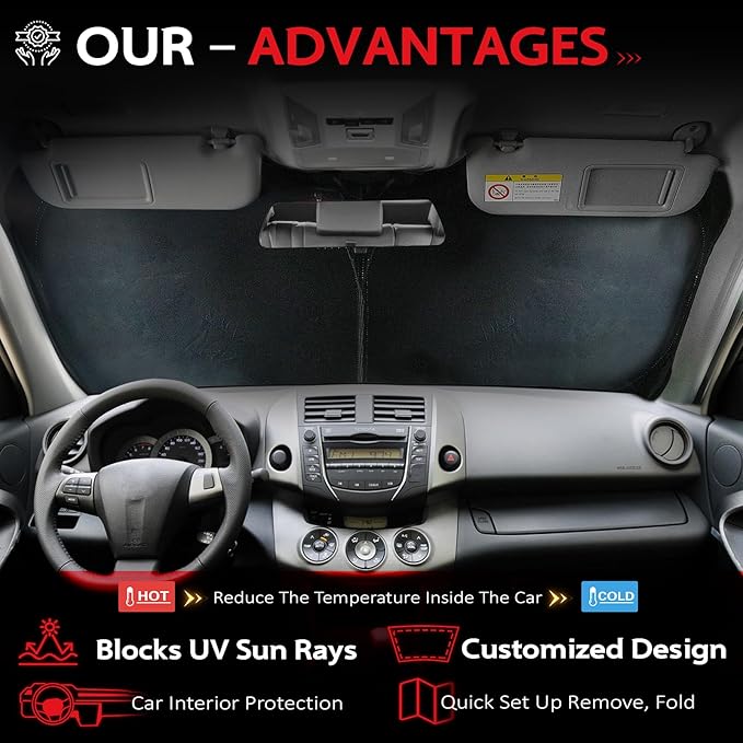 KAYZT Windshield Sun Shade for 2022-2025 2026 Nissan Pathfinder Foldable Sunshade Front Window Custom Fit Car Accessories