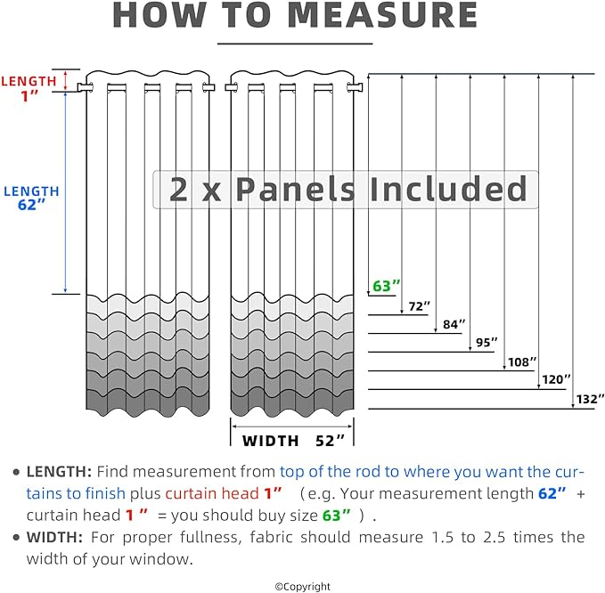Outdoor Indoor Curtains W52 x L108 for Patio - Weather-resistant Window Panels Privacy Protect Grommet Top Thermal Insulated Home Curtain for Porch Pergola Lawn Garden Hot Tub Area (2 Panels)