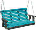 Poly Lumber Wood 4FT Porch Swing Amish Craftsmandship Made in USA HDPE with No wood fibers and 1000 lbs Limit. Stainless Steel hardware.Signature Rollback design for Patio Outdoor Backyard Garden Park