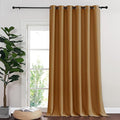 NICETOWN Blackout Sliding Glass Door Curtains, Room Darkening Thermal Insulated Curtains for Living Room Bedroom, Extra Wide Window Drapes, 1 Panel, W80 x L118, Gold Brown