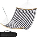 SUNCREAT Hammocks for Outside Hanging Tree Hammock for Outdoor, Large Replacement Hammock for Stand, Black Stripes