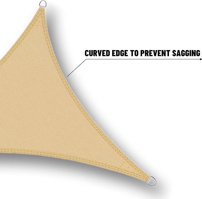 SUNNY GUARD Waterproof Sun Shade Sail 12'x20'x22.4' Sand Right Triangle UV Block Sunshade for Backyard Yard Deck Patio Garden Outdoor Activities and Facility(Customized)