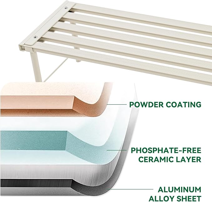 Metal Plant Stand, Rust-proof Aluminum Flower Pot Stand, Heavy Duty Planter Display Shelving for Patio Balcony Garden Living Room Decorative (White, 47.2 Inch)