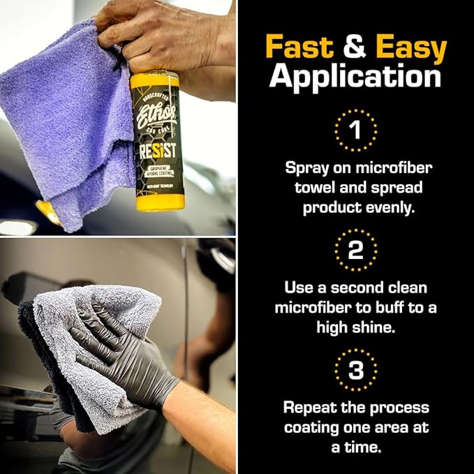 Ethos Resist - UV Ceramic Coating for Cars - Reduces Water Spotting - Enhances Coatings - Graphene Ceramic Coating Protection for Car, Boat, RV, Truck