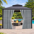 Waterproof Outdoor Curtain W105 x L95 - Grommet Top Sunlight Blocking Window Treatment Drapes Blackout Curtains for Home Bedroom Living Room Outdoor Patio Porch Pergola Cabana Gazebo (Light Gray)