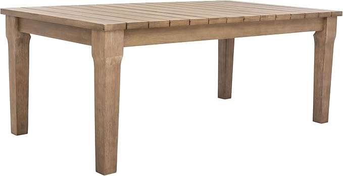 SAFAVIEH Couture Patio Martinique Natural Wood Outdoor Coffee Table