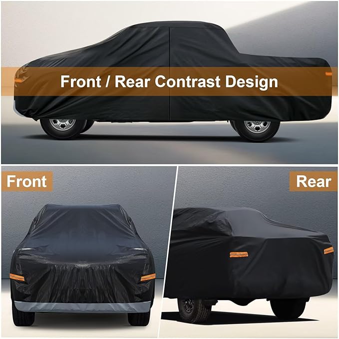 Kayme Truck Cover Custom Fit Ford F-250(1999-2025) Super Cab Long Bed. Full Exterior Heavy Duty Outdoor Pickup Truck Car Cover Waterproof All Weather.Car Tarp for Wind Sun Dust Protection.Black