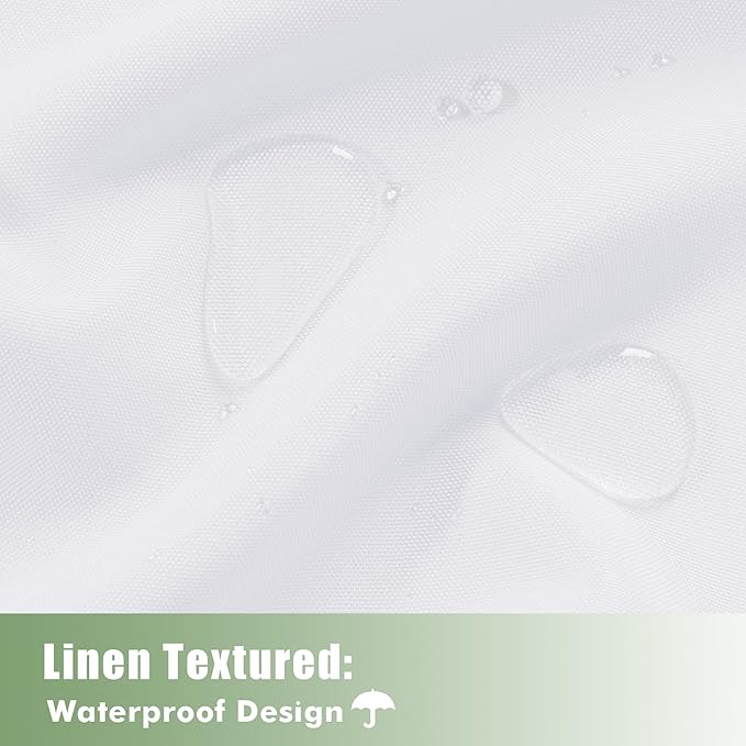 HolidayIdeas Outdoor Curtains for Patio Waterproof, 6 Panels - 54x84 Inches - Weatherproof Privacy Outsides Curtains for Cabana Porch Pergola, Sunlight & UV Blocking (White, Grommet Top)
