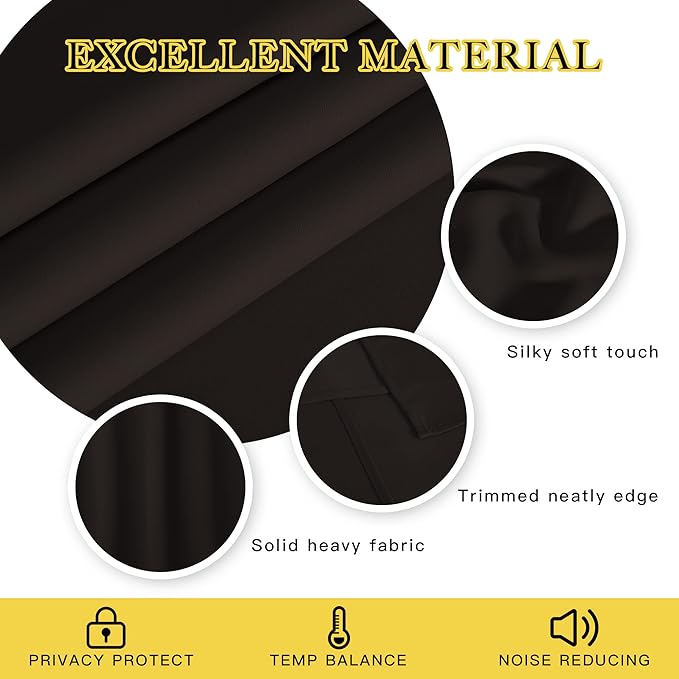 NICETOWN Blackout Curtain Panel for Window - Triple Weave Energy Saving Thermal Insulated Solid Grommet Blackout Drape for Kitchen (Single Panel, 52 inches by 54 inches, Toffee Brown)