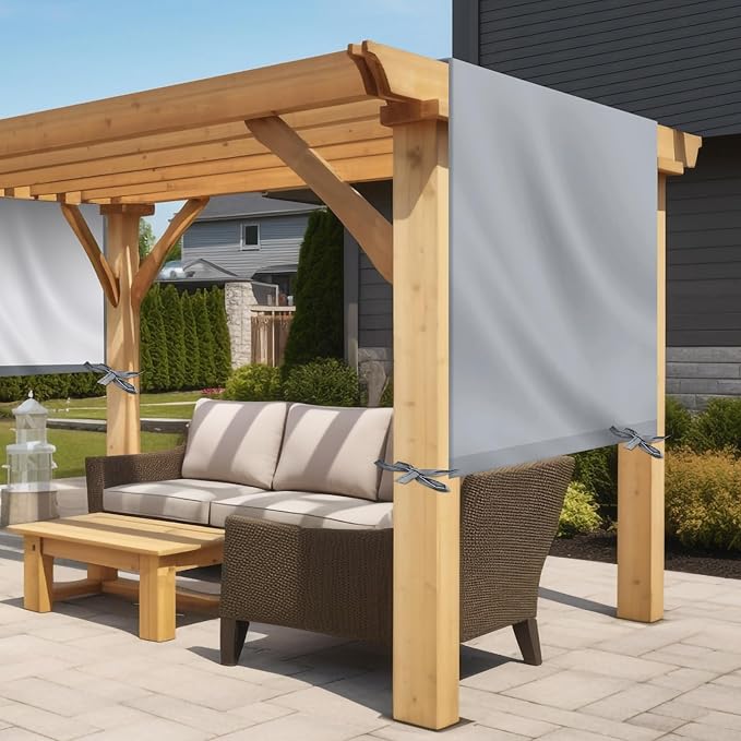 Universal Pergola Replacement Canopy Outdoor Canopy Shade Cover Waterproof Shade Top Cover for Outdoor Patio Porch Backyard(16 x 8 ft,Gray)