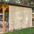 SpaceDresser Waterproof Outdoor Sheer Curtains for Patio - 2 Panels Rod Pocket Indoor Voile Sheer Curtain for Living Room,100W x 96L inch, Beige