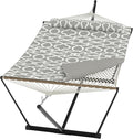 Double Hammock with Heavy-Duty Steel Stand, 2 Person Portable Hammock, 450LBS Max Weight Capacity, Easy Assembly, Ideal for Indoor, Backyard, Camping & Outdoor Use