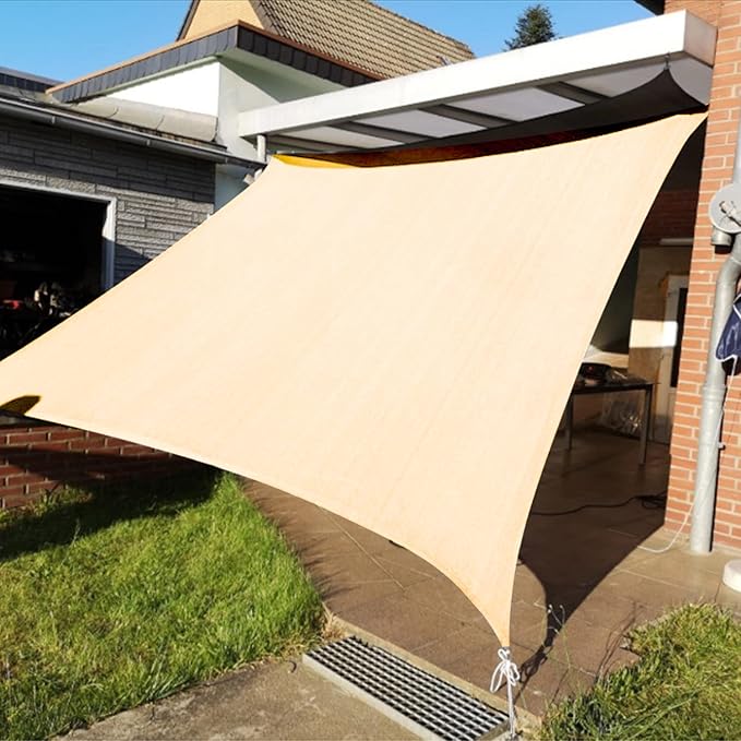KANAGAWA 10'X22' Cream Custom Size Sun Shade Sail Rectangle UV Block Canopy Cover for Patio Backyard Lawn Garden Outdoor (Customized Available)