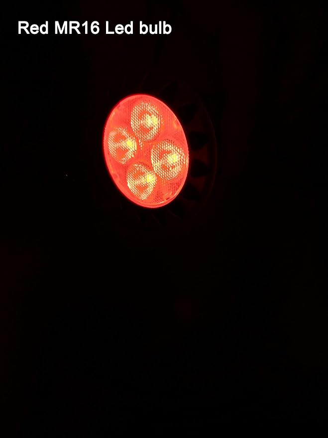 ALIDE Red MR16 GU5.3 Led Bulbs 5W,20W 35W 50W Halogen Equivalent,12V Low Voltage MR16 Led Red Bulb Spotlights for Outdoor Landscape Yard Garden Tree Pool Holiday Lighting,Not Dimmable,38 Deg,6 Pack