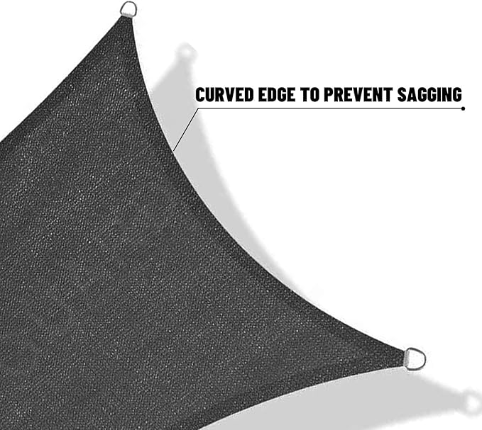 SUNNY GUARD Sun Shade Sail 12' X 12' X 17' Triangle Dark Grey UV Block Sunshade for Backyard Yard Deck Patio Garden Outdoor Activities and Facility(We Make Custom Size)