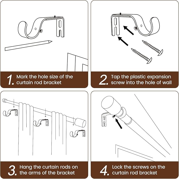 1” Diameter Curtain Rods Itself is 30 to 240 inch 1 Pack Fit 30-234 inch Window with Heavy Duty Adjustable Rod Matte Black Splicing Metal Extra Long Curtain Rod for Windows