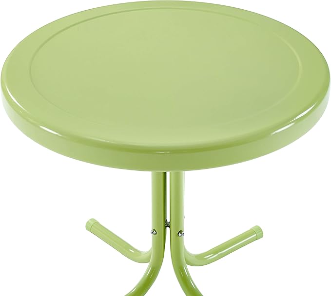 Crosley Furniture Griffith Weather Resistant Retro Metal Outdoor Side Table for Patio, Deck, Porch, Key Lime