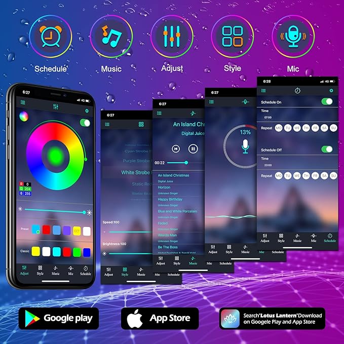 AILBTON 500ft Outdoor LED Strip Lights Waterproof,IP68 Outside Led Light Strips Waterproof with Bluetooth App Remote Control,Music Sync RGB Exterior Led Rope Lights,for Balcony,Deck,Roof,Garden,Pool