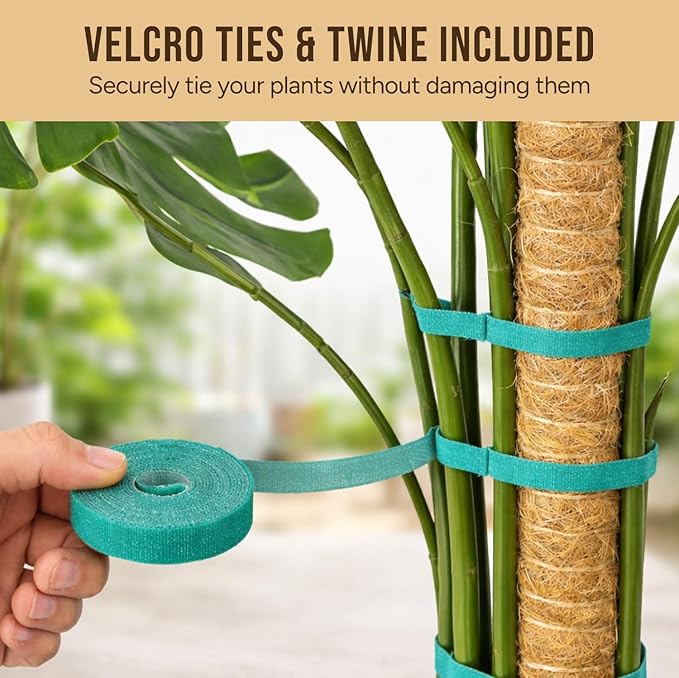 Moss Pole Monstera Plant Support – 2 Pack 28” Bendable Moss Pole Monstera Plant Support, Plant Stakes for Indoor Plants, Tall Plant Sticks Support for Climbing Plants