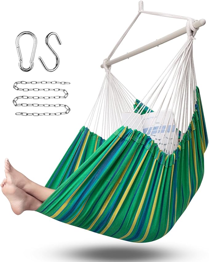 ADVOKAIR Hammock Chair Large 70.9"x47.2", 32% Bigger XXL Hanging Swing Chair with 500lbs Capacity, Heavy Duty Steel Spreader Bar, Extra Roomy Comfort for Adult Indoor Outdoor Bedroom Patio
