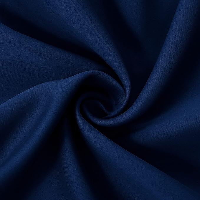 Outdoor Indoor Curtains W52 x L108 for Patio - Weather-resistant Window Panels Privacy Protect Grommet Top Thermal Insulated Home Curtain for Porch Pergola Lawn Garden Hot Tub Area (Navy, 2 Panels)