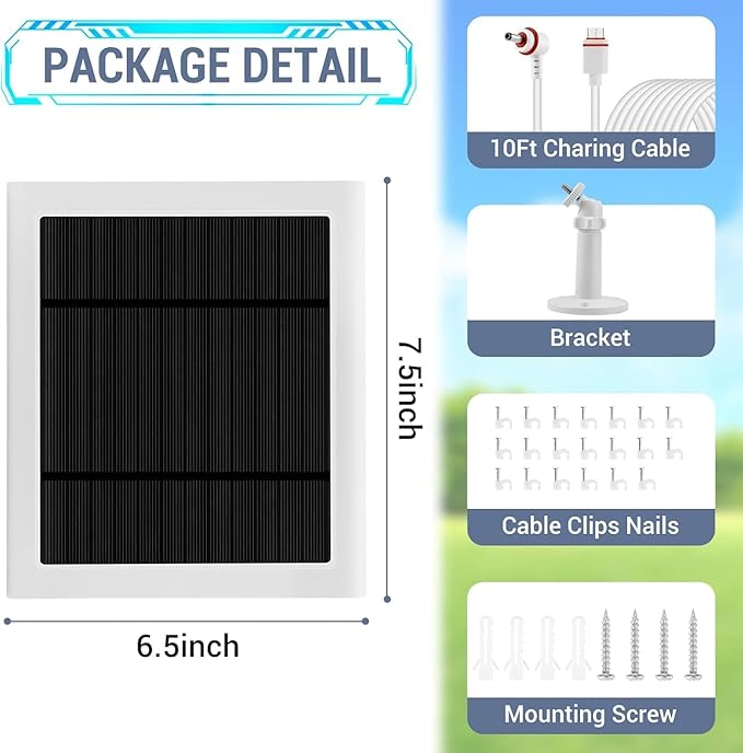 Solar Panel Outdoor for Ring (white-8pack)