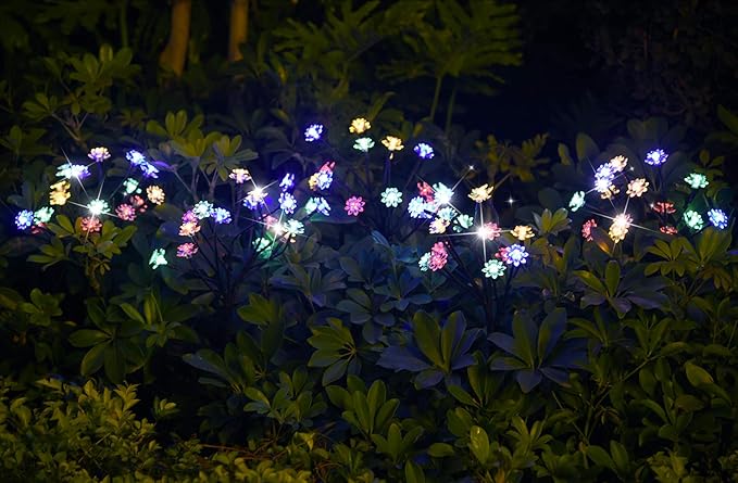 TONULAX Solar Garden Lights - Upgraded Landscape Tree Lights with Larger Solar Capacity, Decorative Light Outdoor for Pathway, Patio, Front Yard Decoration(2 Pack)