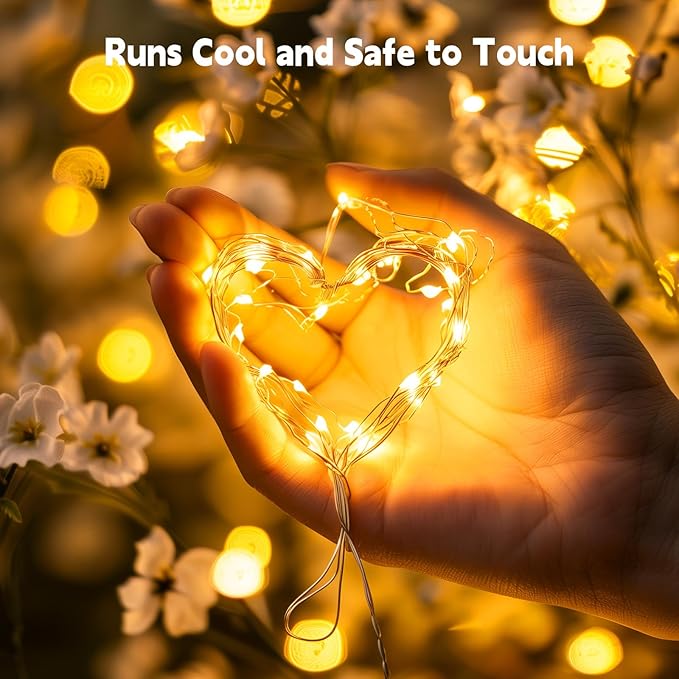 Fairy Lights Plug in, 99Feet 300LEDs Warm White String Lights, Waterproof Flexible Silver Wire Starry Lights for Bedroom Dorm Wedding Garland Wreath Wall Mason Jar Indoor Outdoor Christmas Tree