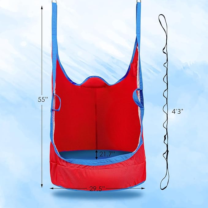 Upgraded Kids Pod Swing Chair,Child Hanging Hammock Chair,900D Oxford Cloth Pod Swing Seat for Indoor and Outdoor with All Accessories