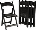SIMPLEX 48 Black Resin Stackable Folding Chair - Comfortable Black Foldable Chair - Folding Chairs with Padded Seats - Indoor/Outdoor Folding Chairs for Events - Lightweight Foldable Chairs (48 Pack)