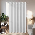 Joydeco Blackout Patio Sliding Door Curtains 90 Inches Long, Grommet Privacy Room Divider Curtains, Extra Wide Thermal Blackout Drapes for Bedroom Living Room (Greyish White, 80Wx90L, 1 Panel)
