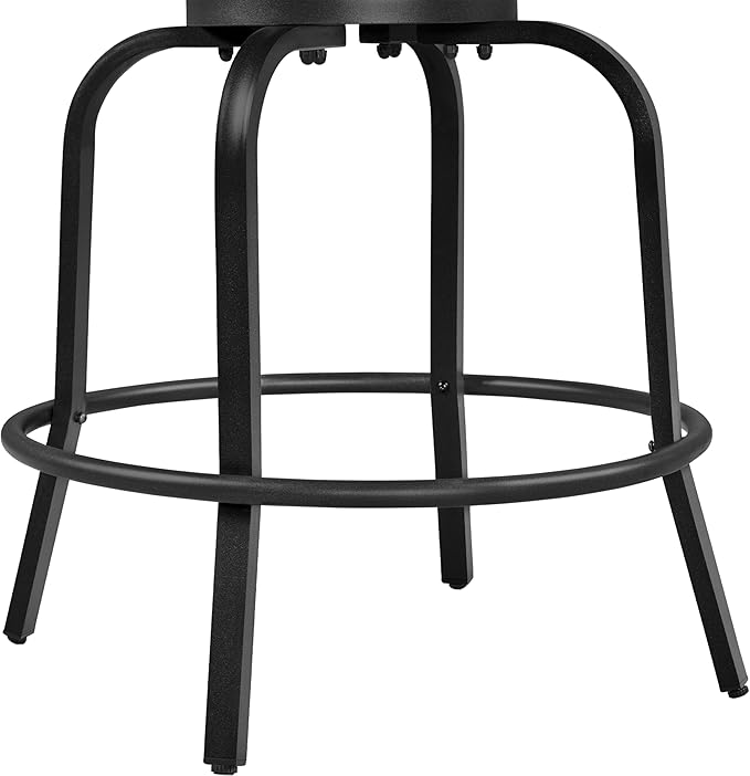 Yaheetech 6 Piece Patio Swivel Bar Stools Texteline Bistro Chairs with High Back/Armrest/Footrest, All Weather Padded Seating Outdoor Furniture Height Outdoor Chairs for Outside, Lawn & Garden