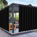 PureFit Outdoor Curtains for Patio Waterproof Weatherproof, UV Resistant Outside Curtains for Gazebo, Front Porch, Pergola, Sun Blocking Privacy Curtain, 120W x 84L inch, 1 Panel, Black