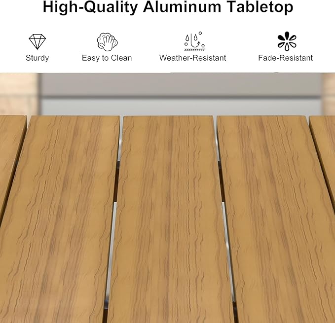 PURPLE LEAF 11 Pieces Outdoor Dining Set with Patio Aluminium Dining Table and Wicker Chairs Modern Furniture Cushions Sets for Backyard Indoor Decor Kitchen Teak