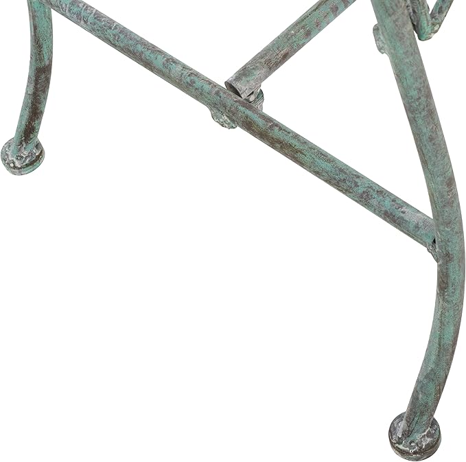 SAFAVIEH Outdoor Collection Adina Victorian Antique Dark Green Wrought Iron 51-inch Wide Garden Bench
