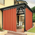 BONZER Outdoor Curtains for Patio Waterproof Thick Privacy Wide Grommet Light Filtering Outside Curtains for Porch Pergola Gazebo Deck, 1 Panel, 110W x 108L inch, Mecca Orange