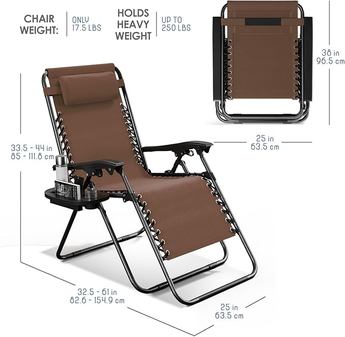 Nestl Zero Gravity Chairs Set of 6 - Brown