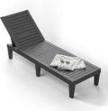 ROJIK Outdoor Chaise Lounge Chair with 5-Position Adjustable Backrest,Waterproof & Lightweight | Durable Indoor/Outdoor Patio Lounger Chair for Garden Pool Beach(Single, Black)