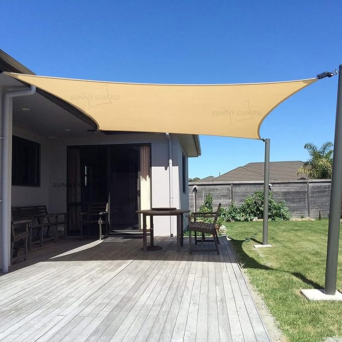 SUNNY GUARD Custom Size 11'x24' Rectangle Sand UV Block Sunshade for Backyard Yard Deck Patio Garden Outdoor Activities and Facility(Customized)