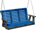 Poly Lumber Wood 5FT Porch Swing Amish Craftsmandship Made in USA HDPE with No wood fibers and 1000 lbs Limit. Stainless Steel Hardware.Signature Rollback design for Patio Outdoor Backyard Garden Park