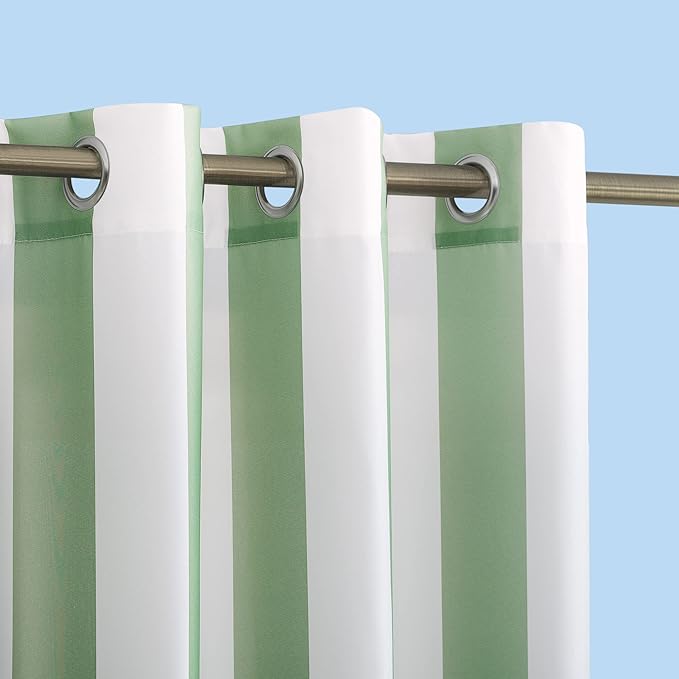 Sun Zero Valencia Cabana Stripe Indoor/Outdoor UV Protectant Energy Efficient Grommet Curtain Panel