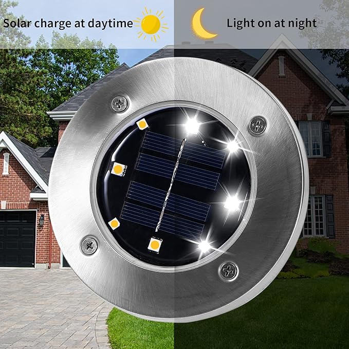 INCX 4.6 inch Solar Lights for Outside,8 Pack Solar Light Outdoor Waterproof, Garden Lights Landscape Lighting for Patio Pathway Lawn Driveway Walkway White